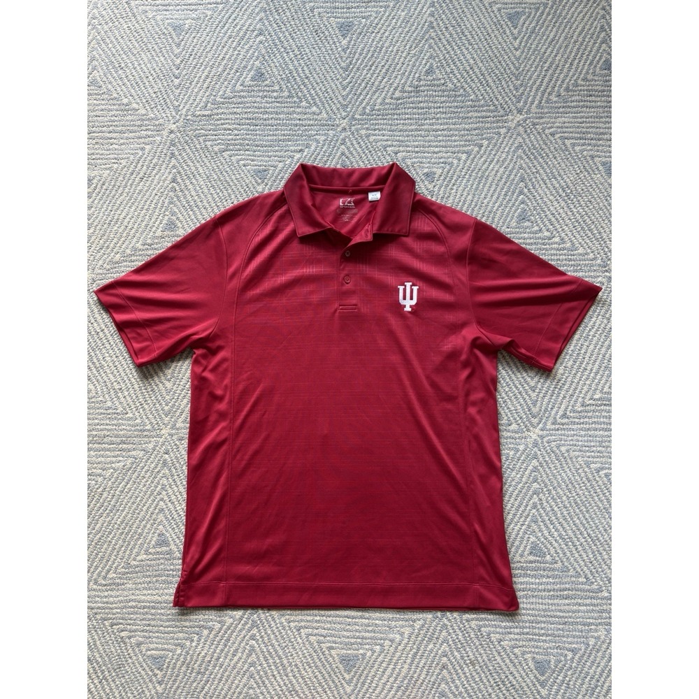 Cutter & Buck Indiana University Polo Shirt - Red/White - Medium